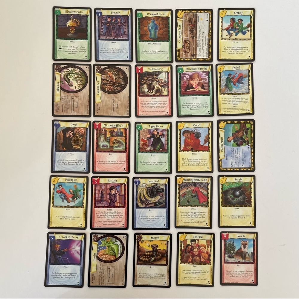 Vintage Harry Potter TCG Complete Quidditch Common Set